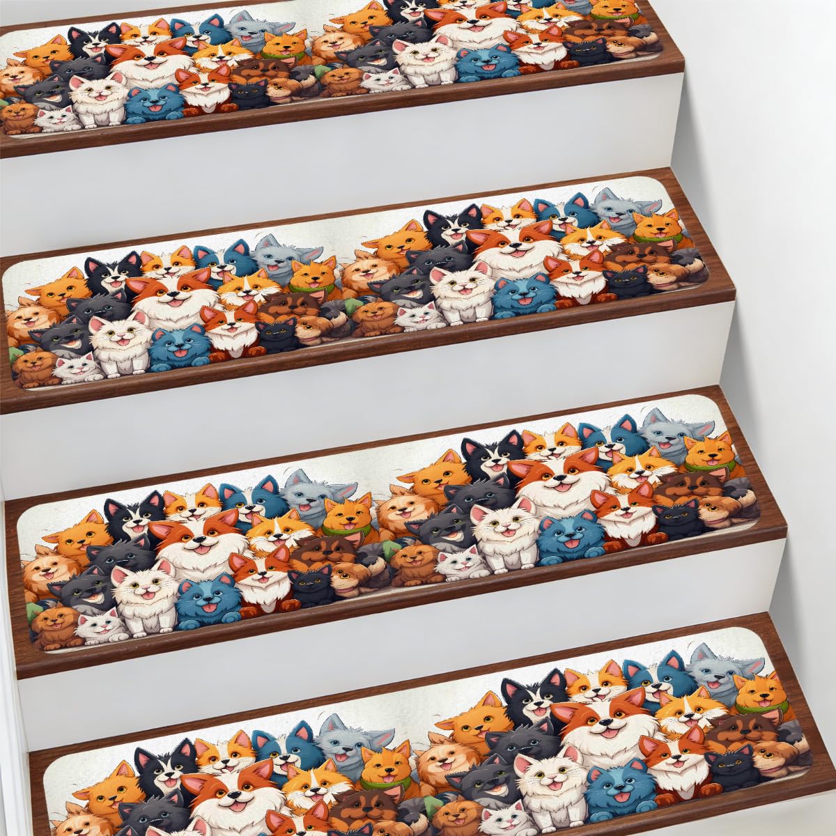 Alfombrillas para mascotas y protectores de escalera para interiores con diseño de perros