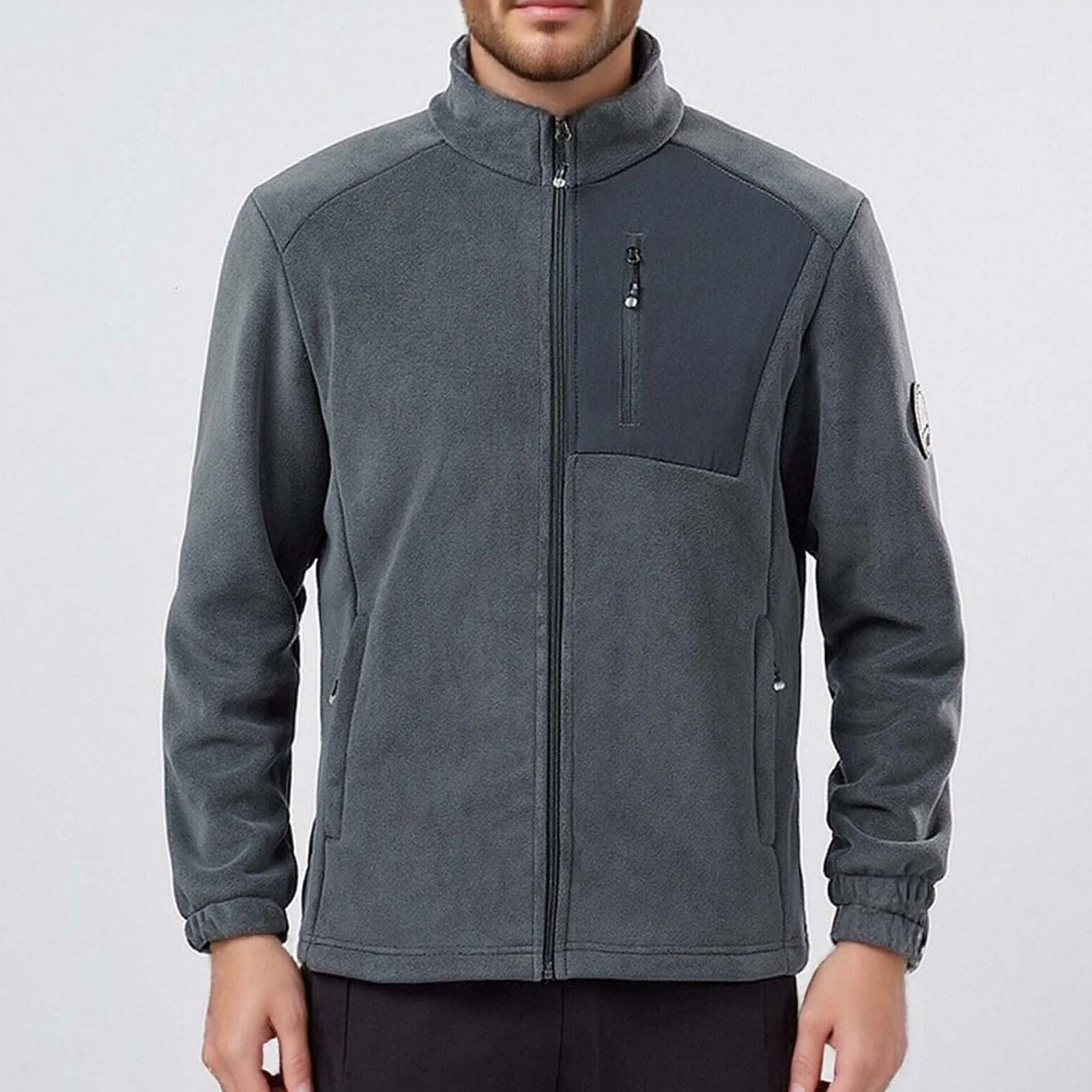 Forros Polares para Hombre, Chaqueta Polar Bordada para otoño/Invierno. Chaqueta Polar Doble.