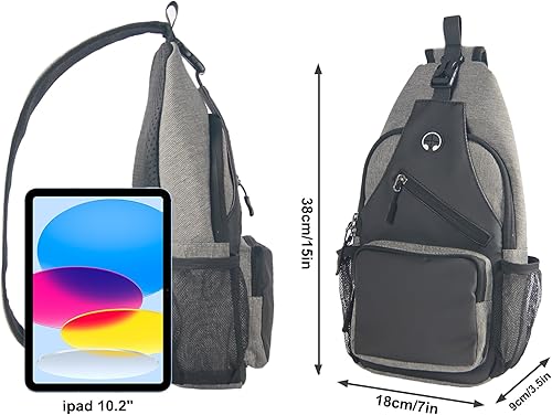 Miniatura 3 de Bolso bandolera para hombre con correa ajustable para el hombro, mochila de hombro, bolsa de pecho, viajes, senderismo, mochilas