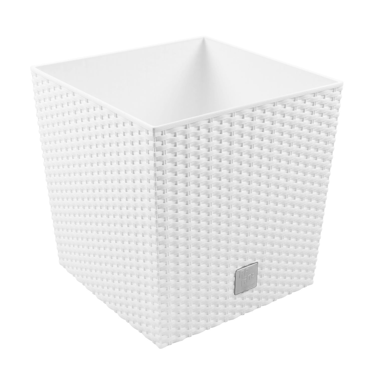Vaso fiorira per piante Rato Low simil rattan 32 Lt colore: taupe