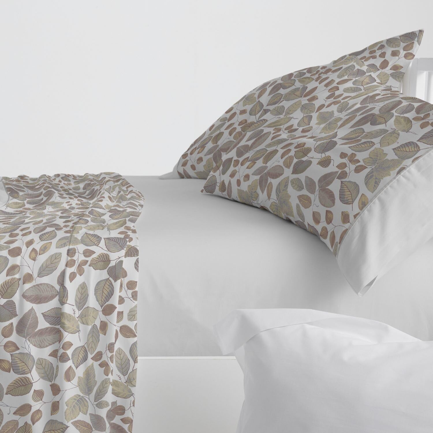 Burrito Blanco Juego de Sábanas 50% Algodón 50% Poliéster Cama 150-160 Gris | 4 Piezas: Bajera, Encimera y 2 Fundas | 144 Hilos | Tacto Suave | Larga Duración | Fácil Planchado | Apto Secadora