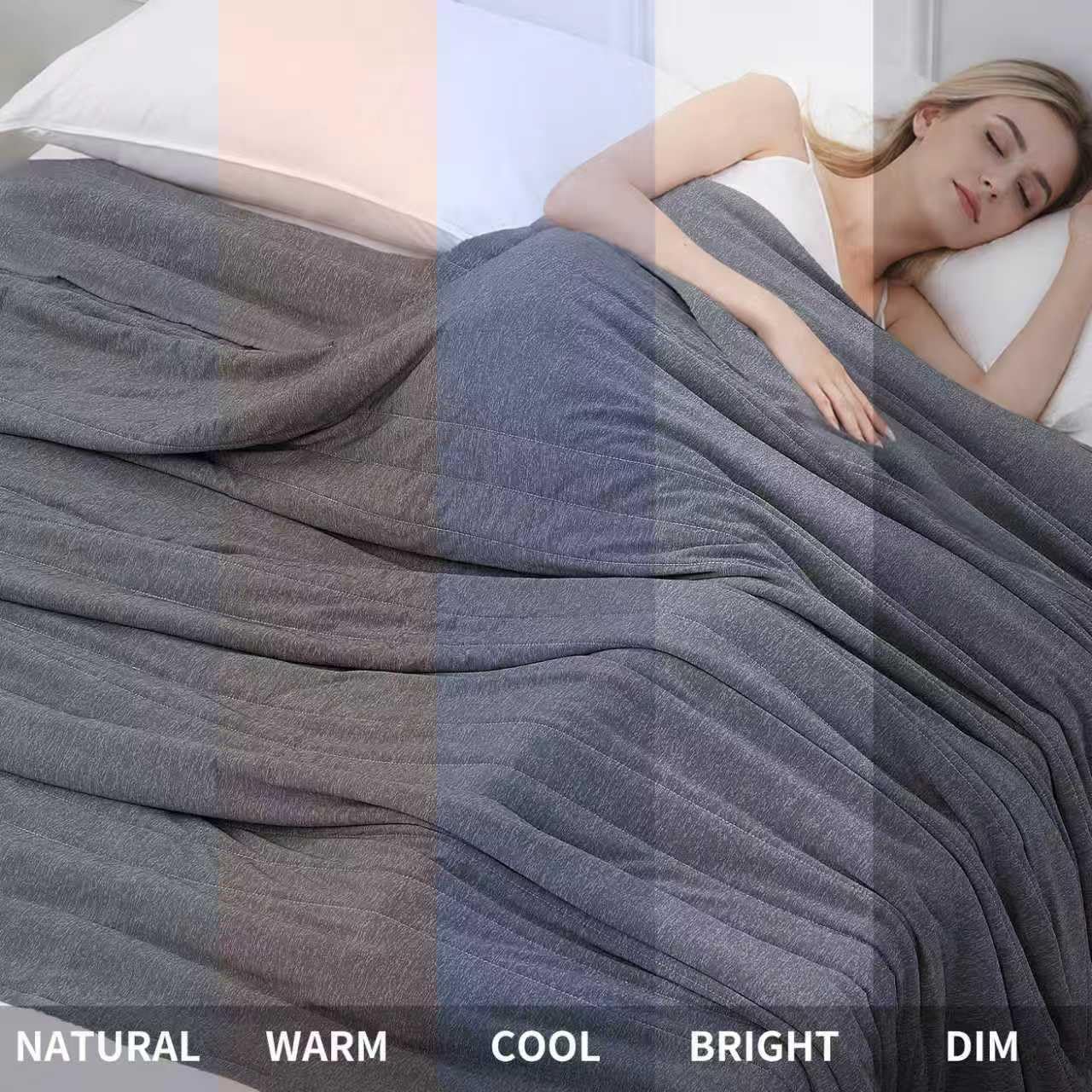 Cooling Blanket for Hot Sleepers,Double-Sided Lightweight Breathable Cool Blanket for Night Sweats & Hot Flashes,Bed,Couch,Travel,Grey,86 x 79 Inches