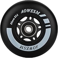 Vista 11 de AOWESM Inline Skate Wheels 80mm 76mm 72mm 85a Outdoor Indoor Black Blue Red Roller Hockey Blades Replacement Wheels w/Bearings ABEC-9 and Floating