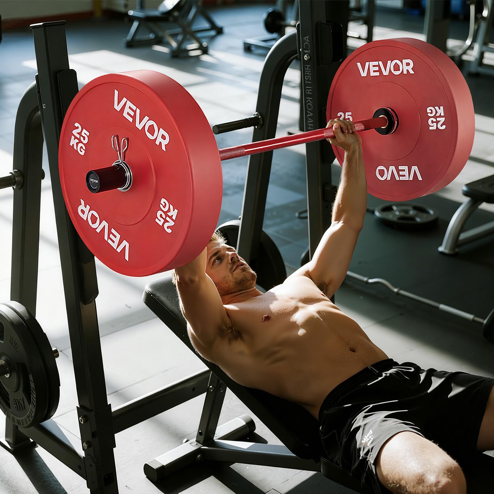VEVOR Barra de Mancuernas de 120 cm con Mango Acanalado para Entrenamiento de Fuerza, Levantamiento de Pesas, Sentadillas, Peso Muerto, para Discos de Pesas de 50 mm, con Carga Máxima de 227 kg