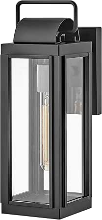 Hinkley Sag Harbor One Light 5W Med. LED Outdoor Small Wall Mount Lantern, Black