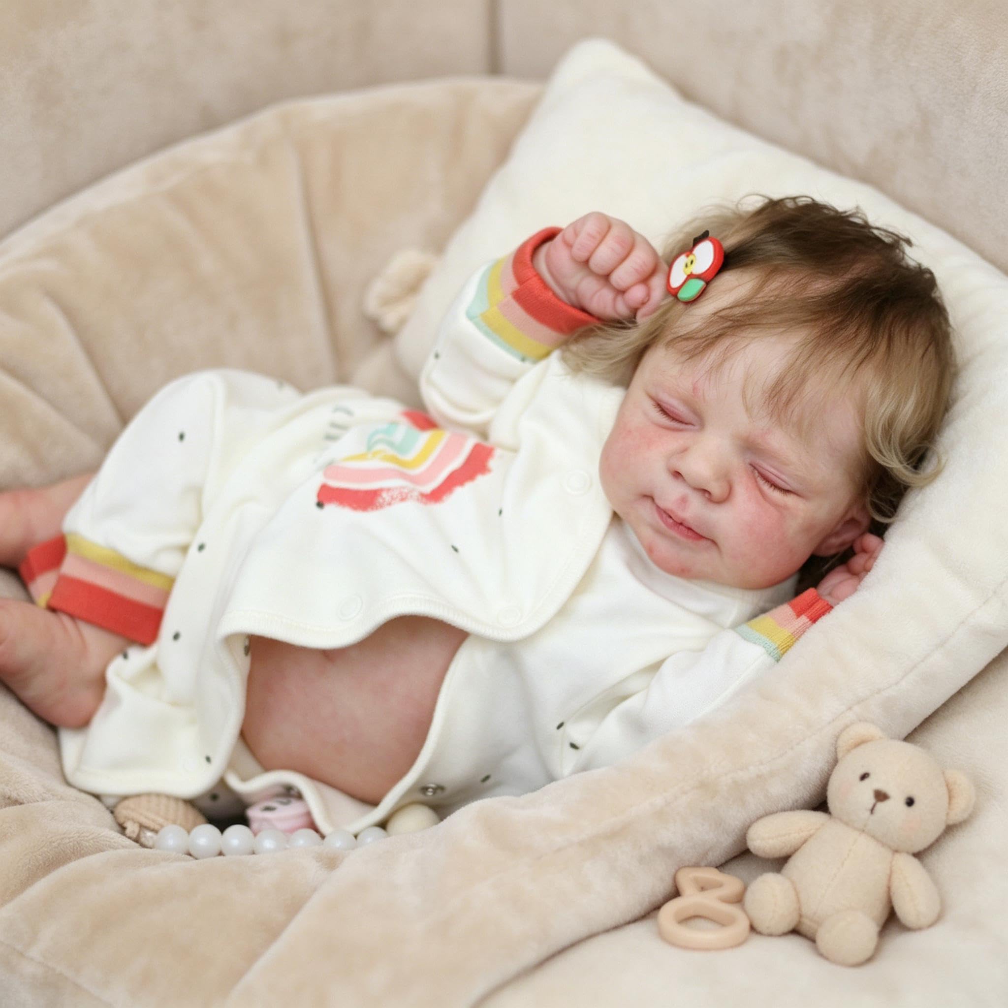 RXDOLL Realistyczne lalki Reborn Baby Dolls silikonowe na całe ciało, winylowe, 45 cm, ręcznie wykonane, realistyczne, noworodek, lalka, zmywalne, prawdziwe życie, Reborn, lalki z zestawem do