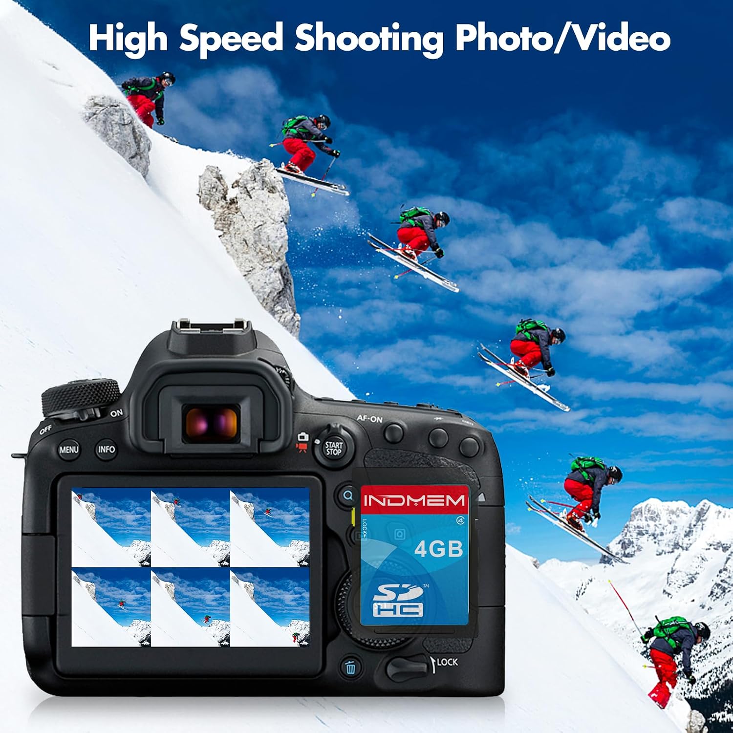 INDMEM SD Card 4GB SDHC Class 4 Flash Memory Card 4 GB Digital Camera Cards 2 Packs