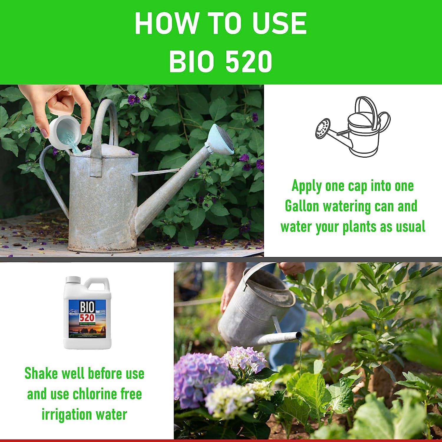 BIO 520 - Organic Liquid Plant Food - Indoor/Outdoor Soil Amendment, 16 Fl Oz Makes 125 Gal, OMRI. Ideal for Hydroponics, Agriculture, Houseplants & Outdoor Gardens, Foliar or Watering Made in the USA