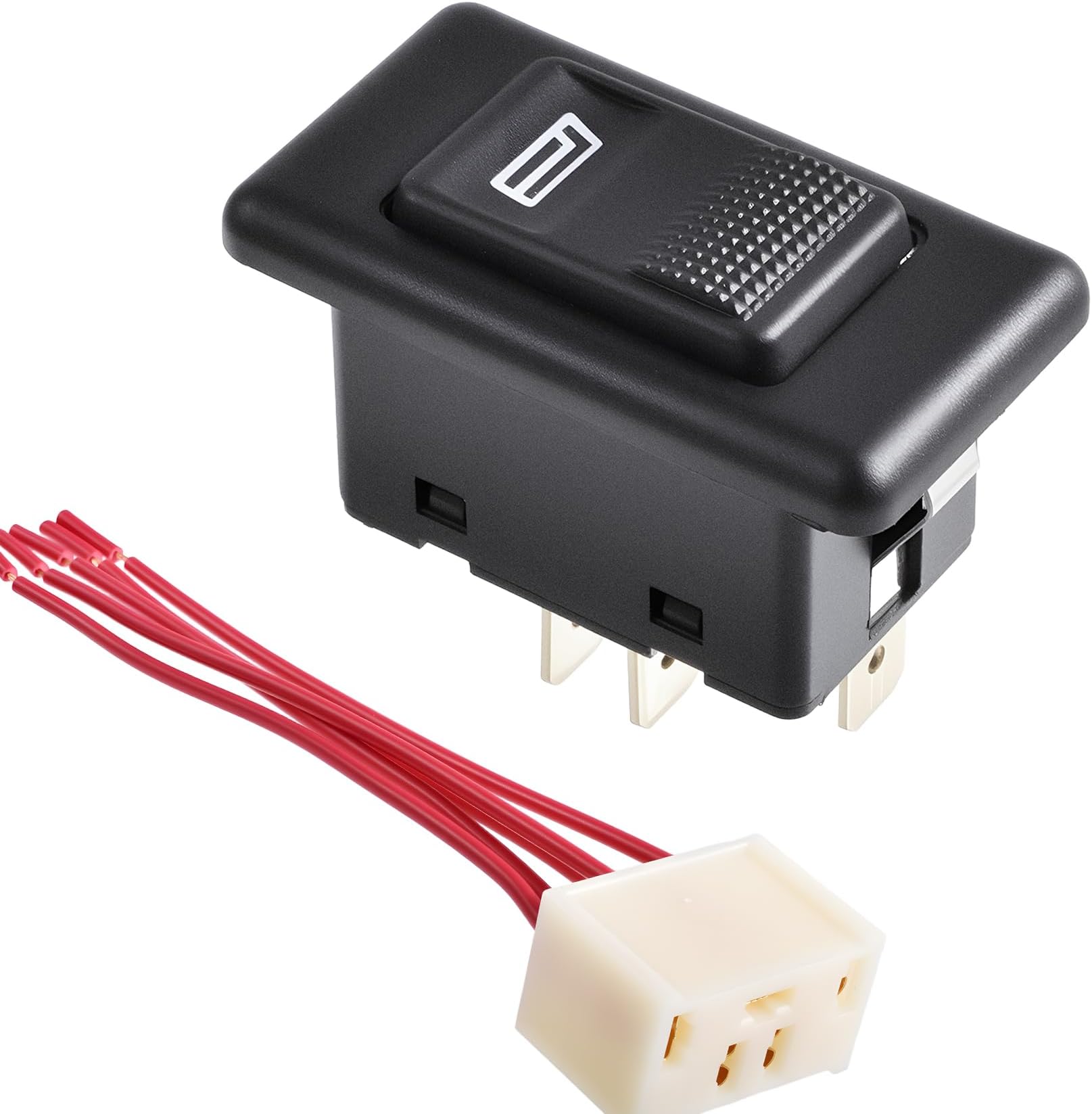 1 Pcs Car Window Switch, 5 Pin Single Glass Lifter Switch,Car Universal Glass Drive Switches with Wiring Harness 12V 20A