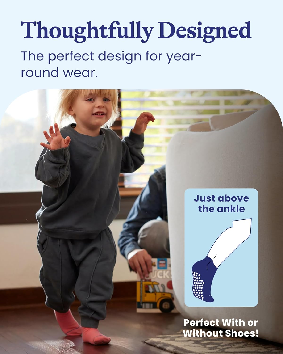 Goldbug Tiny Treads Socks - Socks with Grips for Baby, Toddler and Kids - Image 3