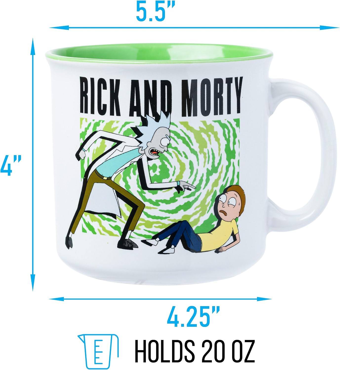 Silver Buffalo Rick and Morty Intense TV Scene, Ceramic Camper Mug, 20oz image 2