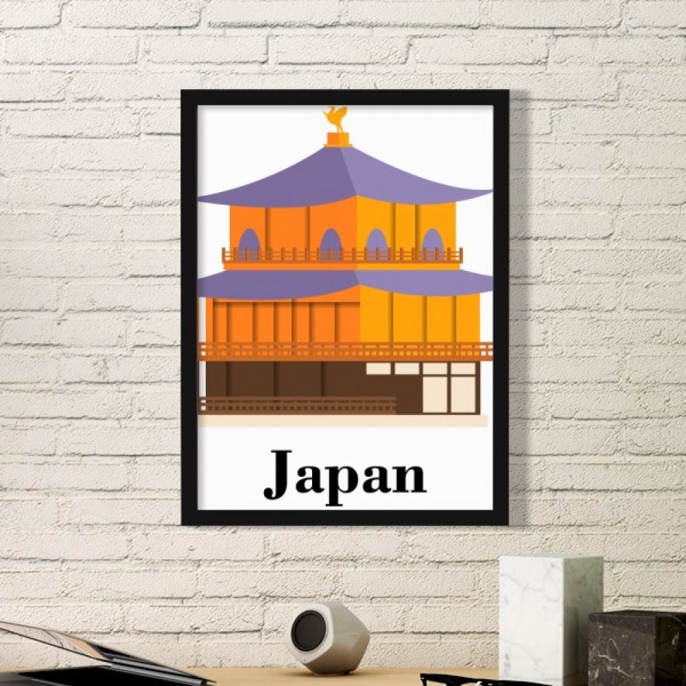 Etiqueta del regalo en marco de fotos de templo japonés para detalles de hogar