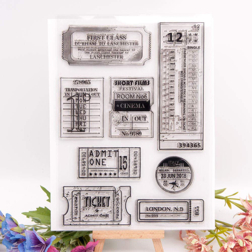 Hinleise timbro in silicone trasparente con parole per goffratura, per biglietti, artigianato, scrapbooking, fai da te C