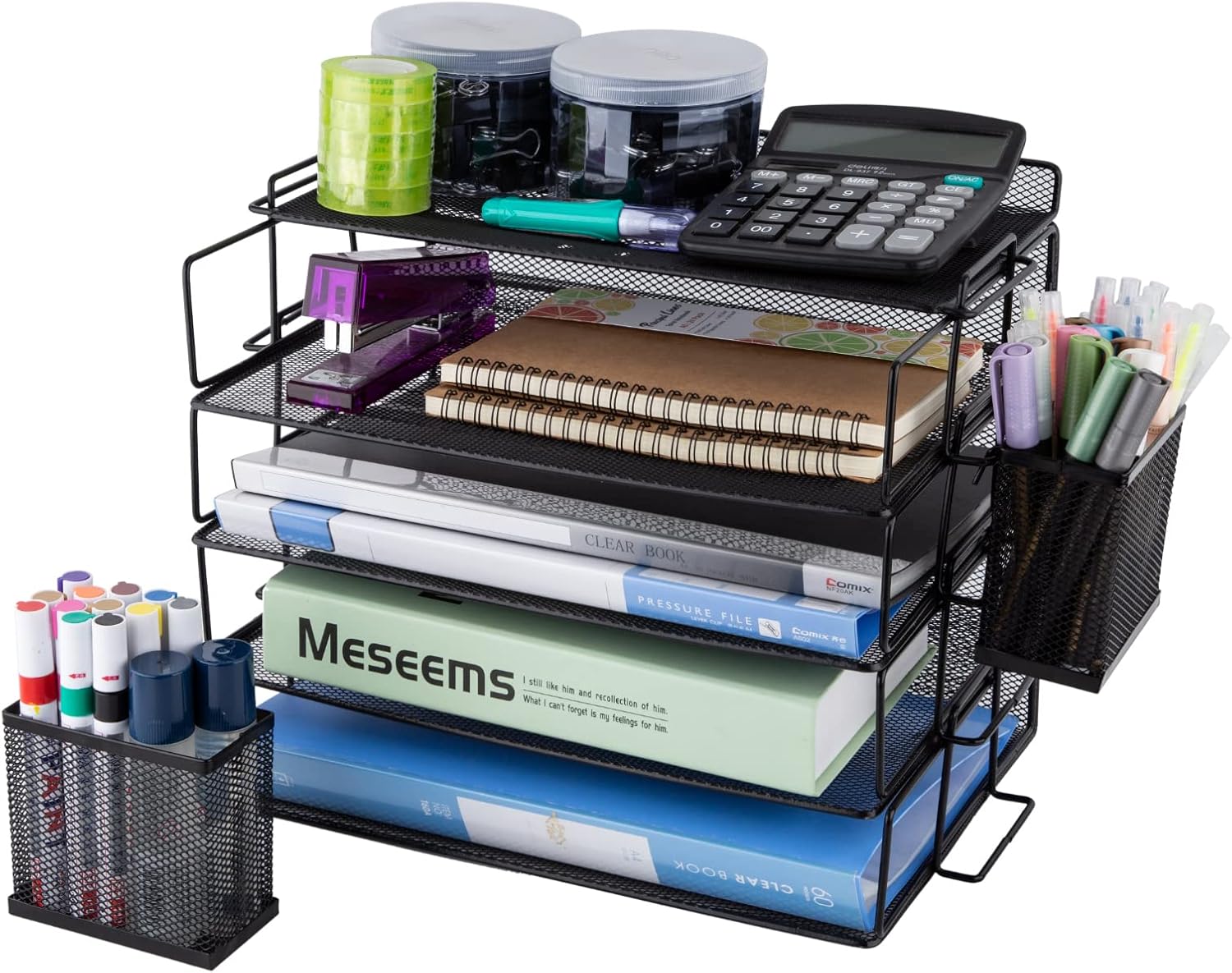 Cliselda Letter Tray 5 Tier Stackable Paper Tray Desk Organiser Tray