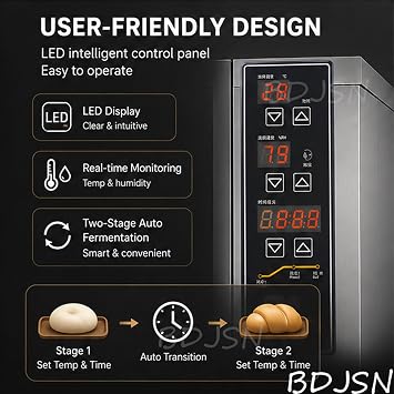 120L Electric Dough Proofing Box, 5-50C & 60-90% RH Control, 360 Hot Air Circulation, LED Touch Panel, Stainless Steel Fermentation Machine for Bread, Pizza, Sourdough, Yogurt & Natto