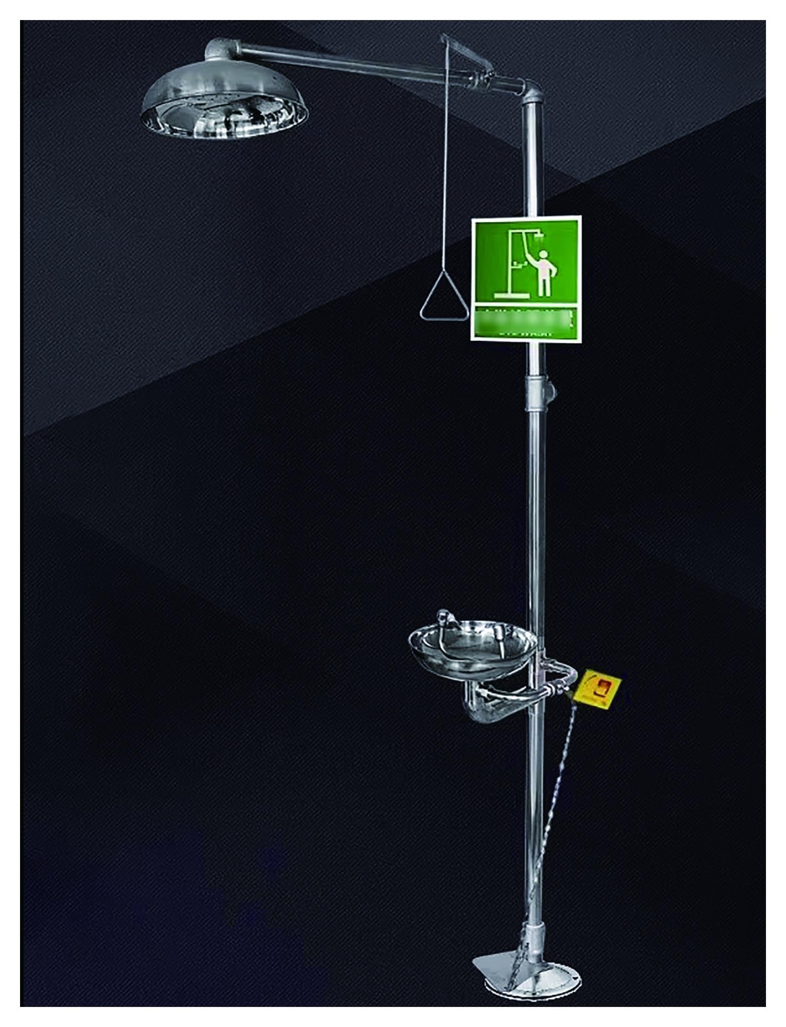 Estación lavaojos de emergencia de acero inoxidable con ducha combinada, ducha de seguridad, for uso en plantas químicas y laboratorios.(Color 3,Pedal model)