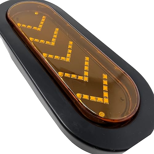 Miniatura 3 de 6 pulgadas ámbar 45 LED secuencial flecha señaladora intermitente remolque, luz trasera ovalada para semirremolques luces de señal de