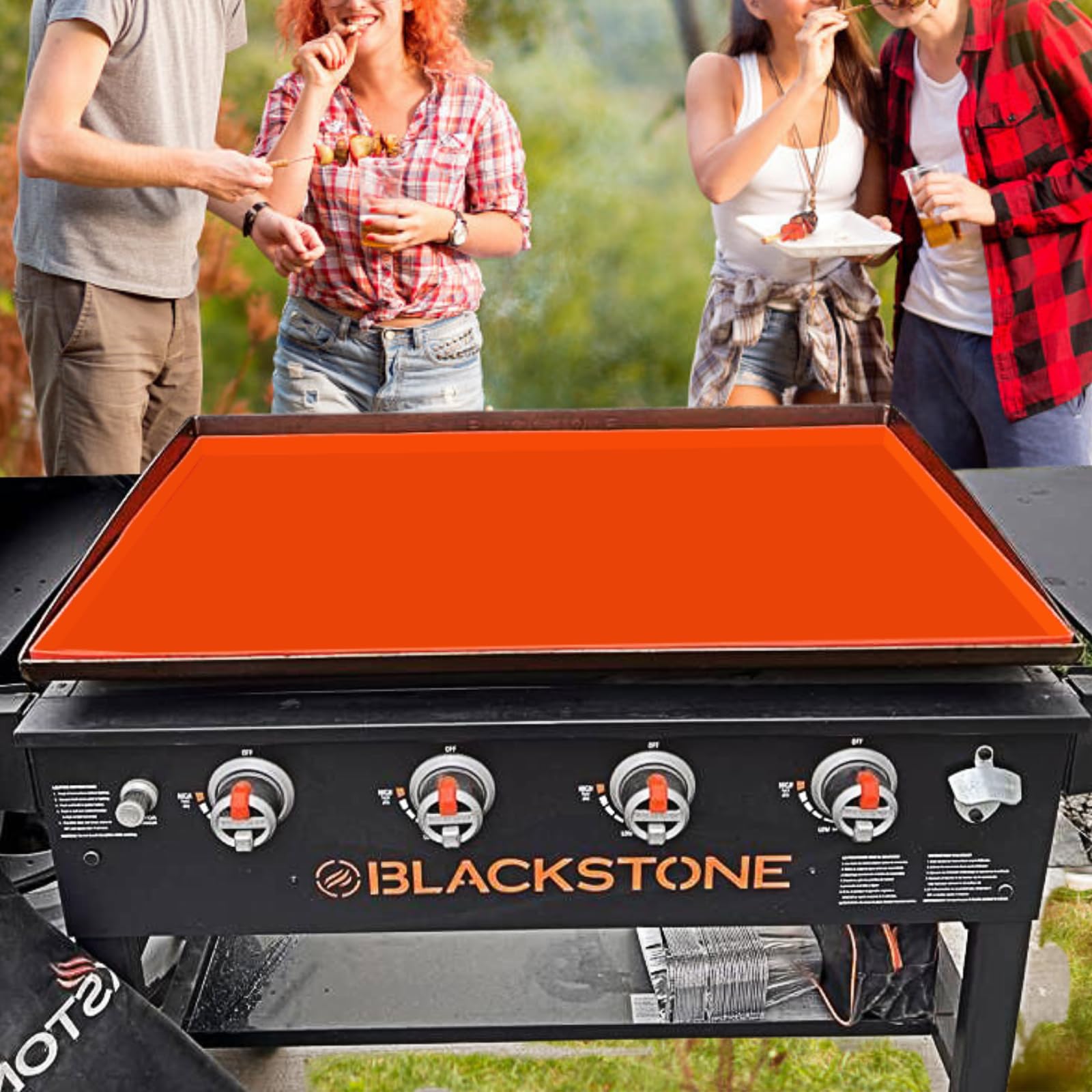 Jacooxi Silicone Griddle Mat 36 Inch for Blackstone Grill, Blackstone Griddle Cover Accessories, Protect Griddle from Rodents and Rust, Orange