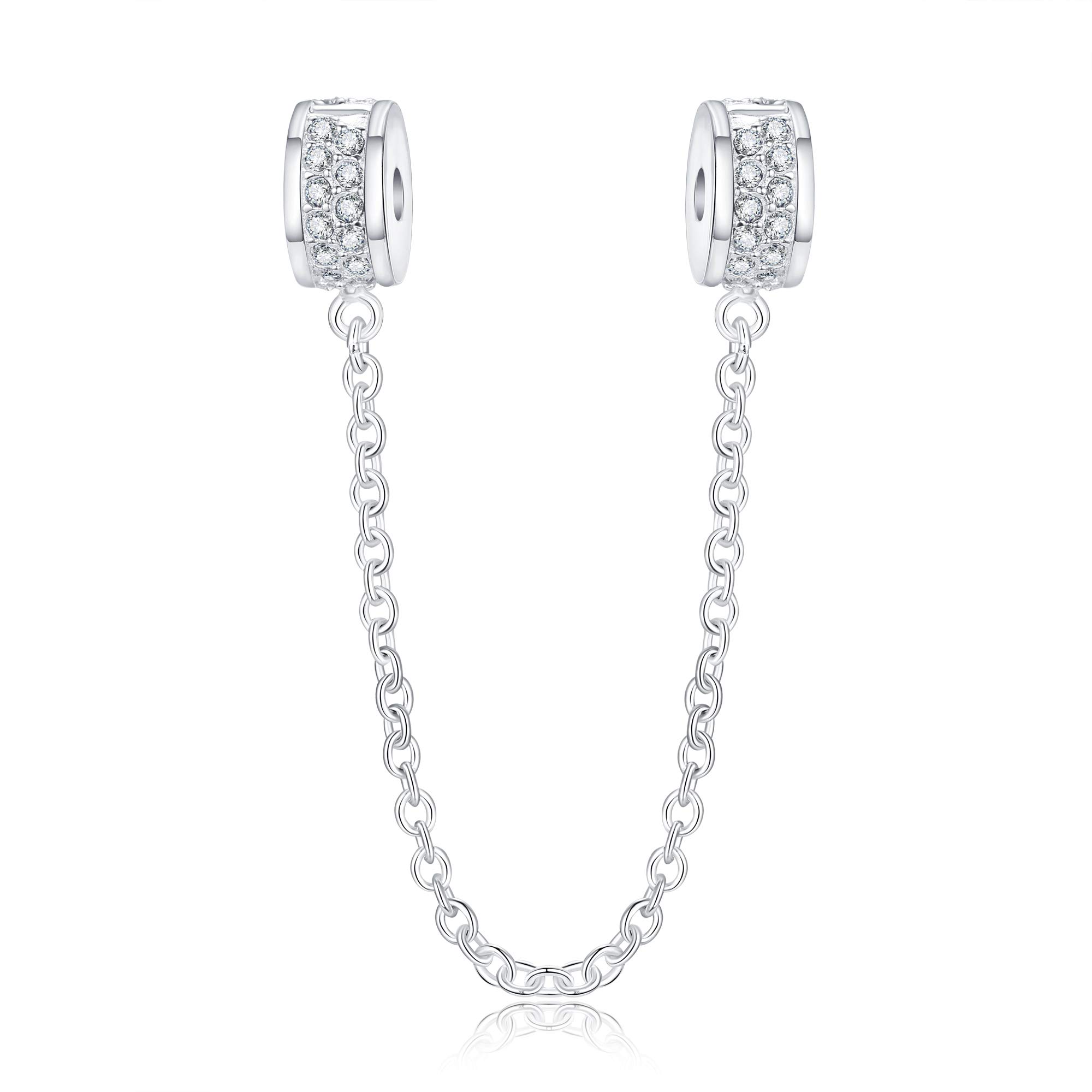 Catena di Sicurezza Cuori in Rilievo | Ciondolo | Argento Sterling 925 | Pandora