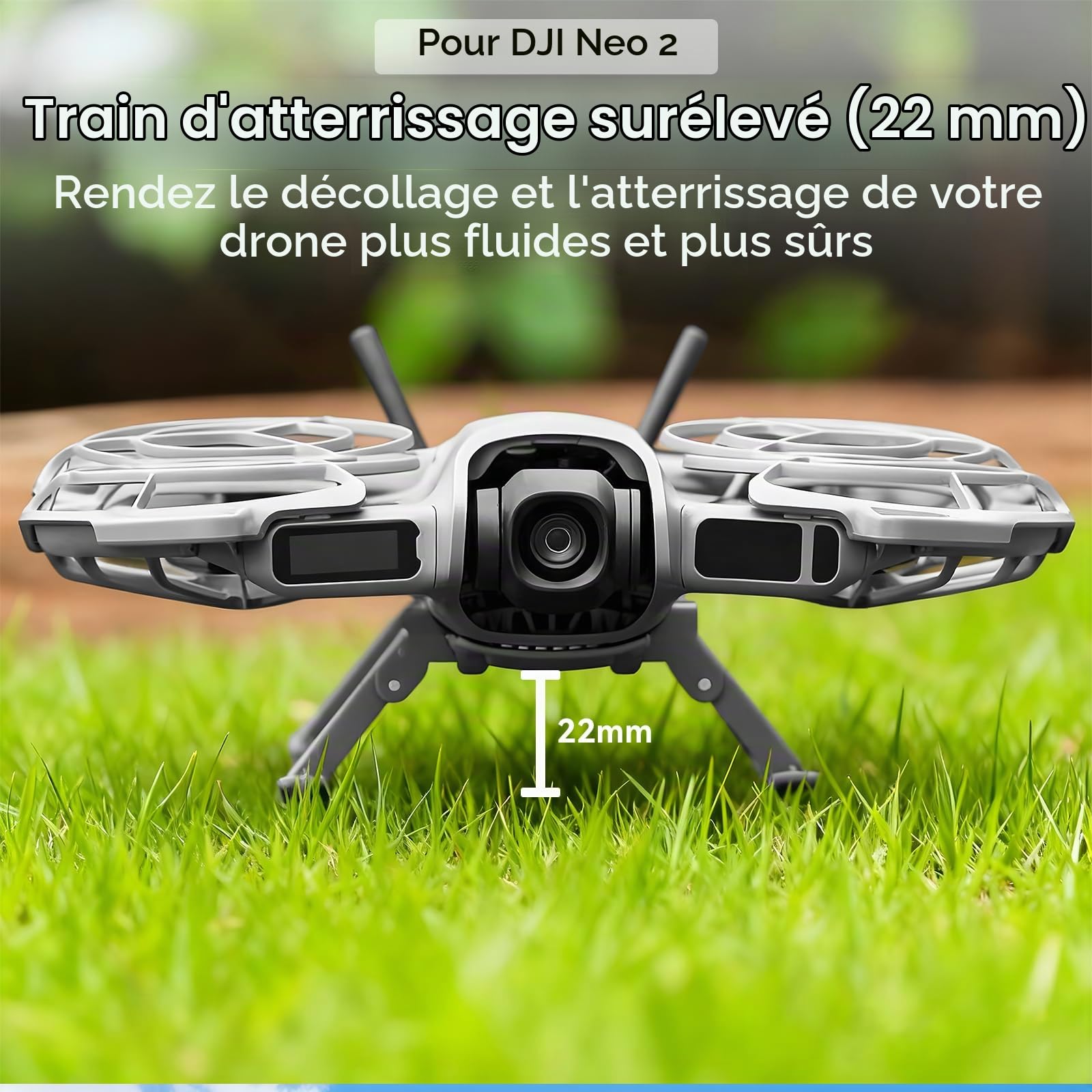Neo 2 Train d'atterrissage - Train d'atterrissage pliable avec support d'extension de hauteur pieds d'extension à libération rapide kit de protection pour DJI Neo 2 drone accessoires