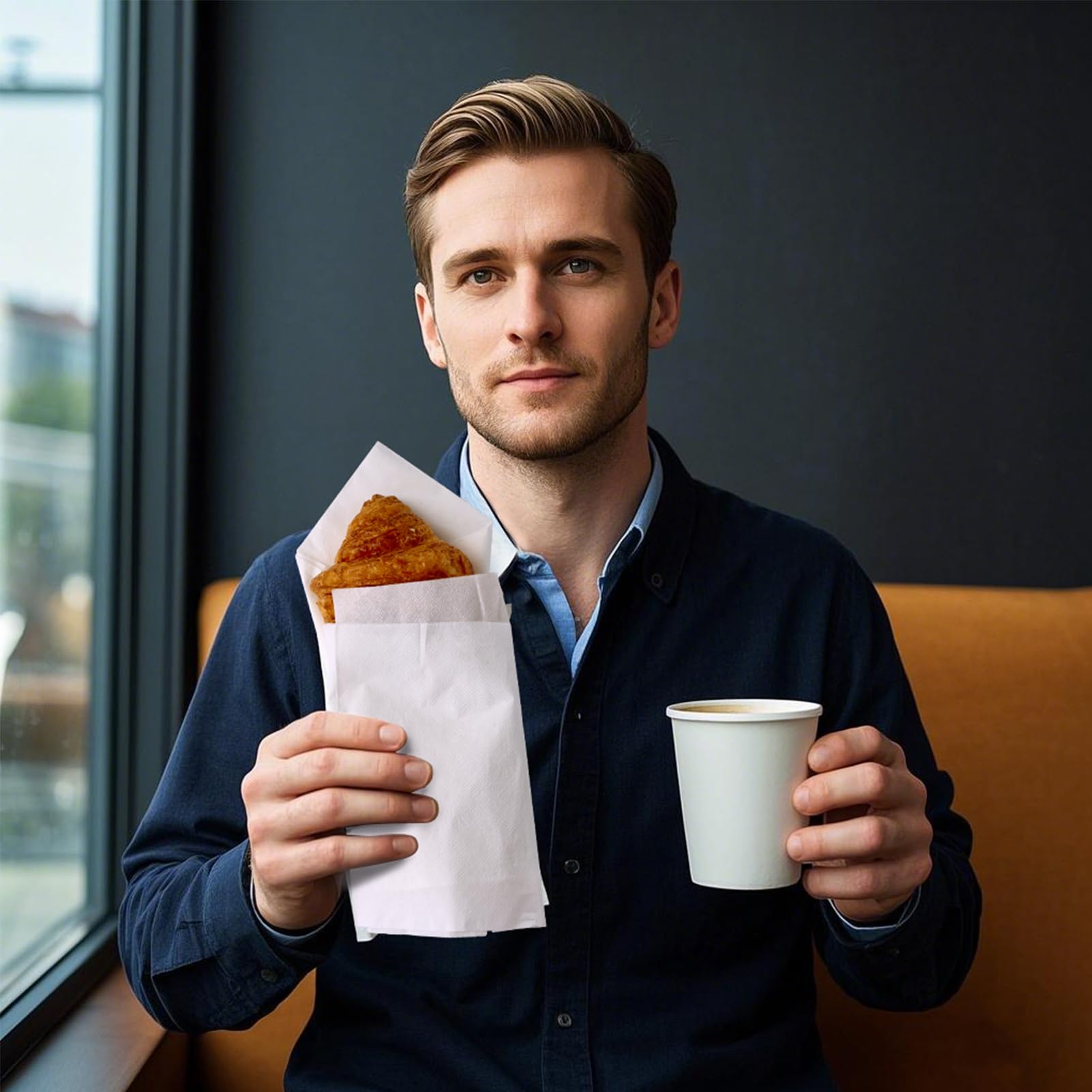 JollyPack 1000 Count White Paper Napkins - 1-Ply 6.5 x 6.5 Folded Bulk Disposable Beverage Cocktail Napkins, Dinner Paper for Restaurants, Bars and Parties - 13 x 13 Unfolded