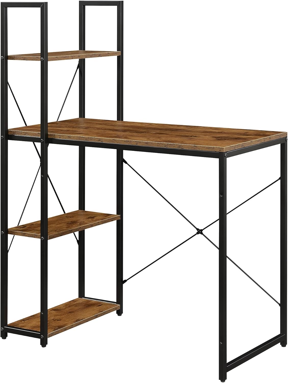Convenience Concepts Desigsn2Go Office Workstation Desk 36" - Modern, Contemporary Writing Accent with Storage Shelves for Dorm Room & Home Study, Barnwood