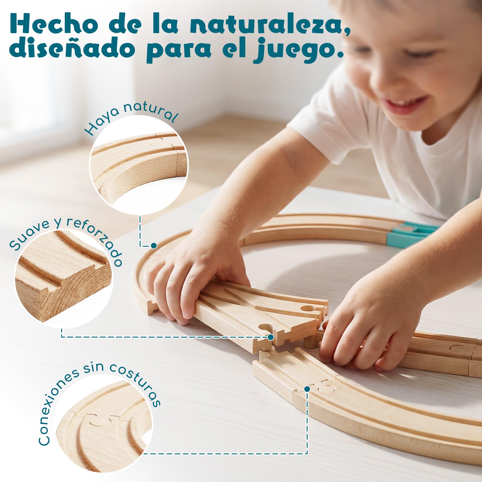 Lehoo Catsle Tren Juguete con Locomotora de Dinosaurios, Tren Electrico Juguete Niños 3+ Años, Juguetes de Mader, Tren Eléctrico Infantil, Regalo para Niño