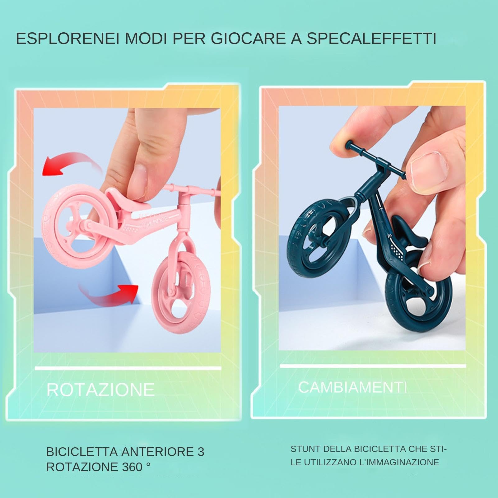 Giocattolo Da Ciclismo Con Le Dita - Minifigure Di Mountain Bike | Giocattolo Con Le Dita In Miniatura, Esercizi Di Destrezza, Giochi Da Tavolo, Sport Estremi E Attività Ricreative Domestiche