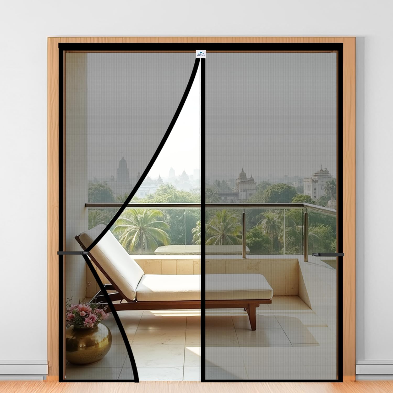 LifeKrafts Customizable Polyester Magnetic Door Mosquito Net – Large Size (Maximum Up to 200cm Width x 270cm Height), Brown, Single Opening-image-31