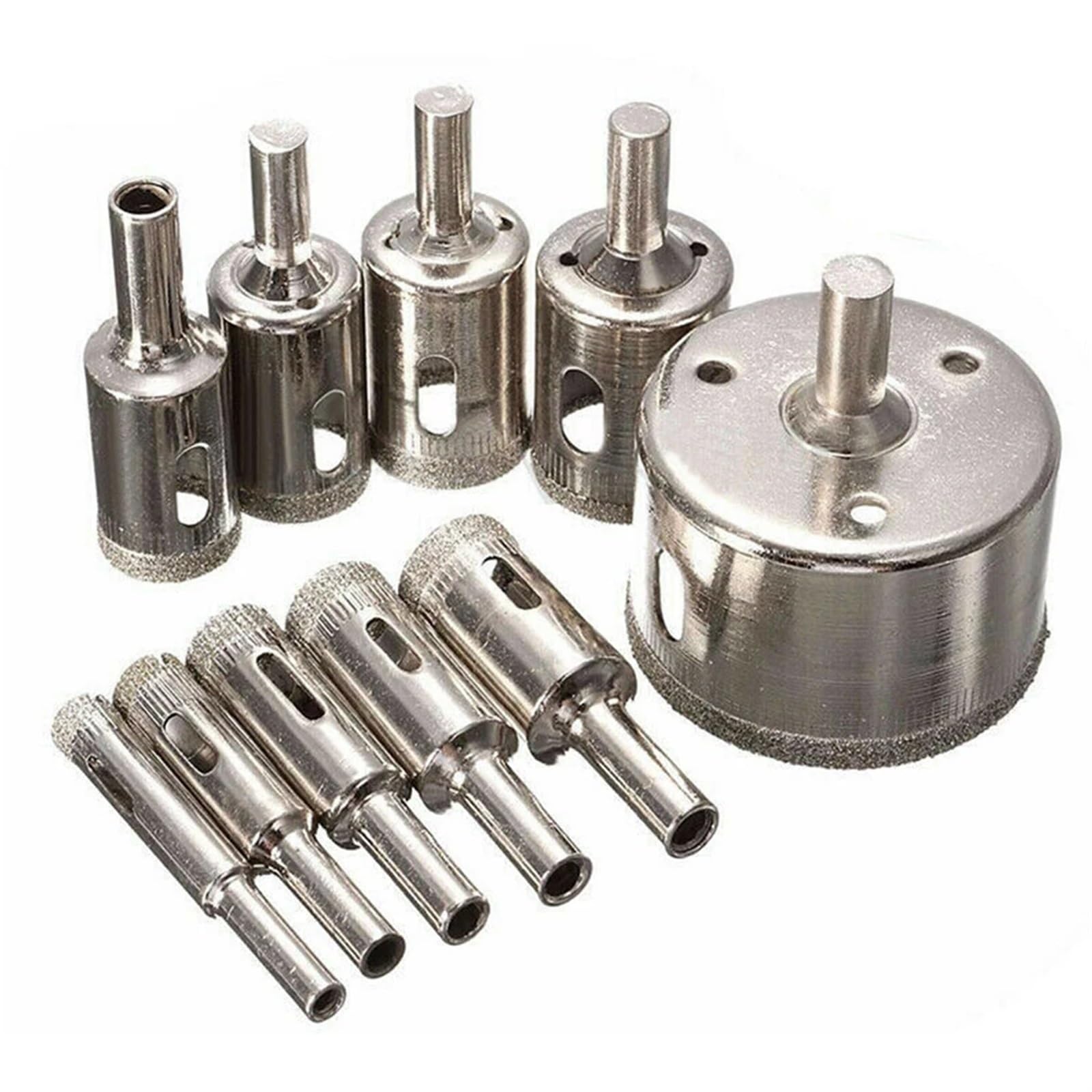10 sztuk/zestaw 8-50 mm diamentowe wiertło do płytek marmurowych, szkła, ceramiki, otwornicy, wiertła diamentowego