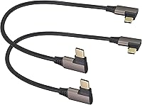 Vista 11 de Cable de extensión USB C 3.1 en ángulo recto Gen 2 10Gbps 90 grados Tipo C 3.1 USB macho a macho soporta carga, datos, audio, cable de video