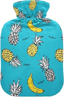Animal Fur Fruit Pineapple Banana Travel hot Water Bottle with Soft Cover, 2L Warm Compress for Period Cramps, Period Cramps, Period Cramps
