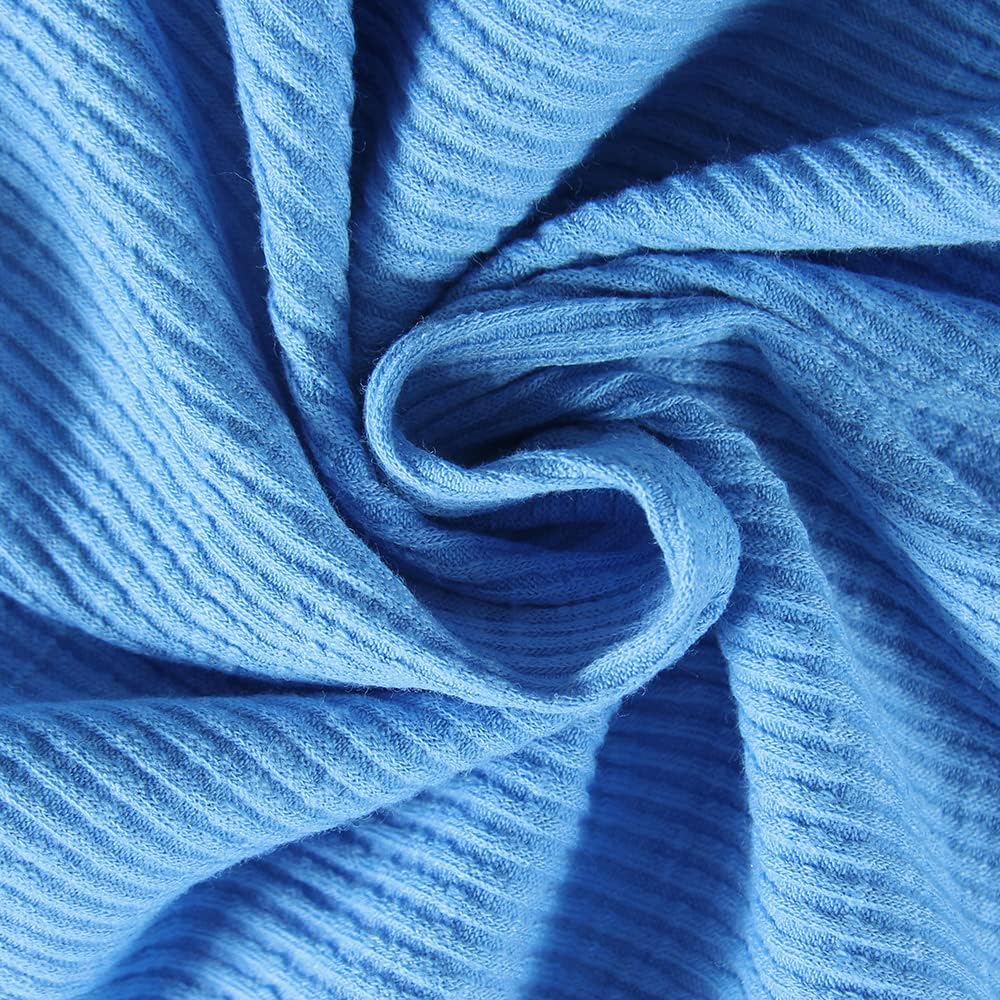 Roselux Women Long Sleeve Scoop Neck Ribbed Fitted Knit Shirt Basic T-Shirts - Image 5