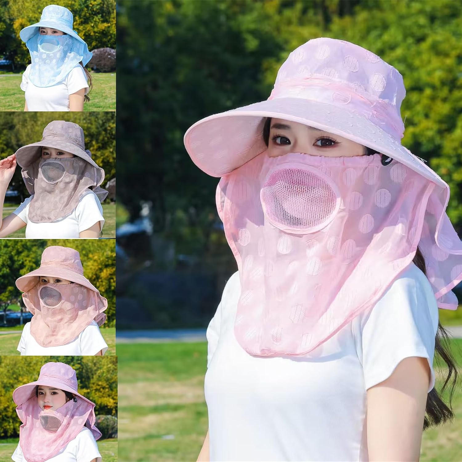 Detachable Beach Hat Stylish Outdoor Versatiles Hat Comfortable Sunshades for Gardening and Camping Light Weight