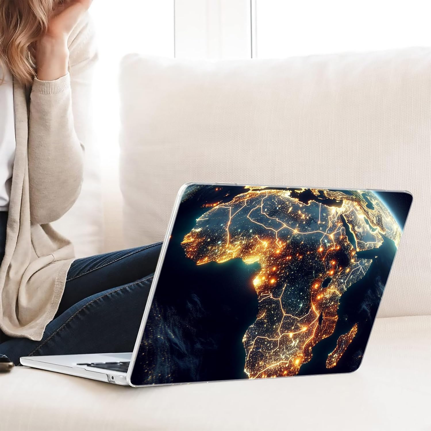 Compatible with MacBook Neo 13-inch, Hard Shell Case with Keyboard Cover and Screen Protector (A3404 A18 Pro chip, 2026 Release) - World Map MC22707
