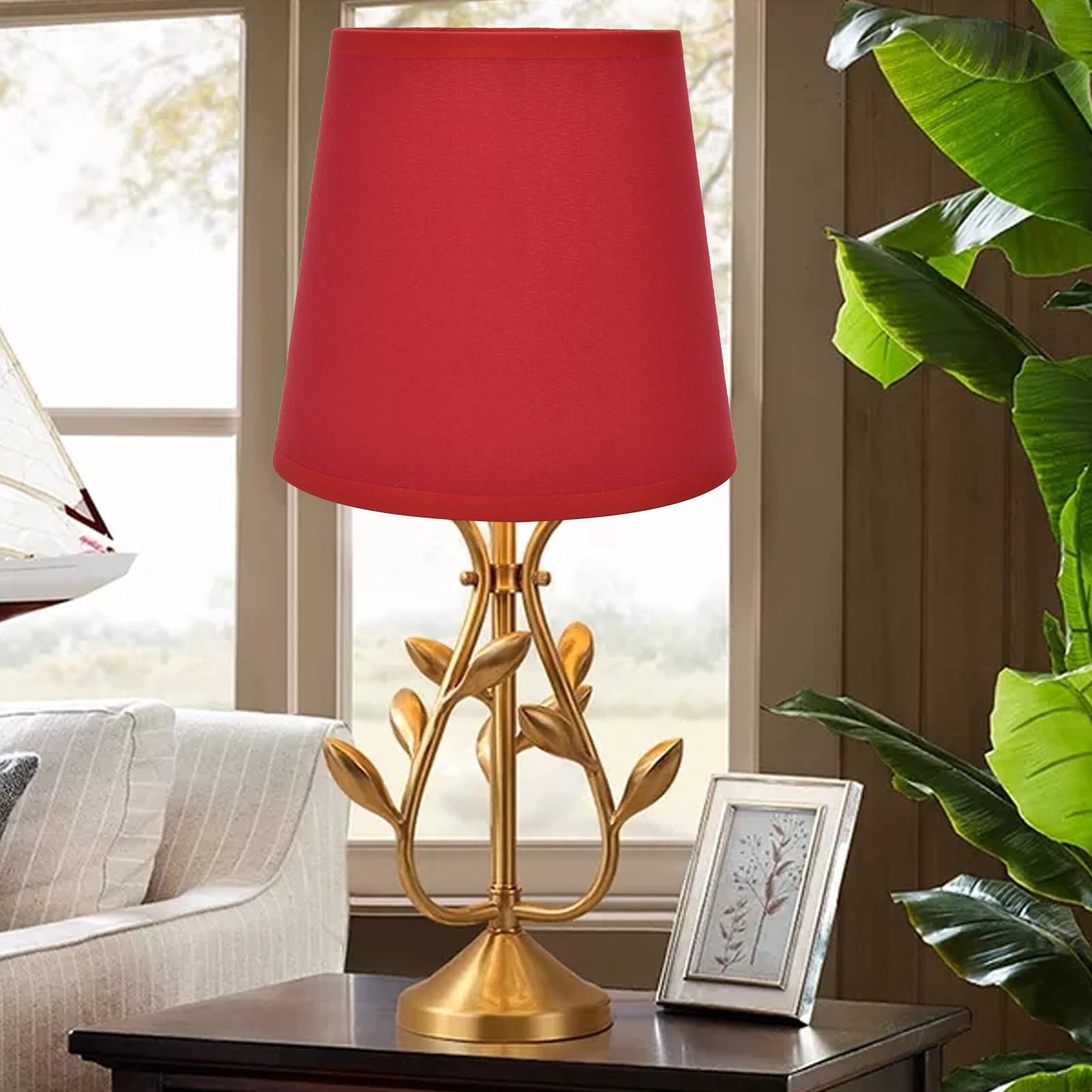 Jenngaoo 2 Pack Clip-On Fabric Barrel Lamp Shades for E14 Bulbs - Image 4