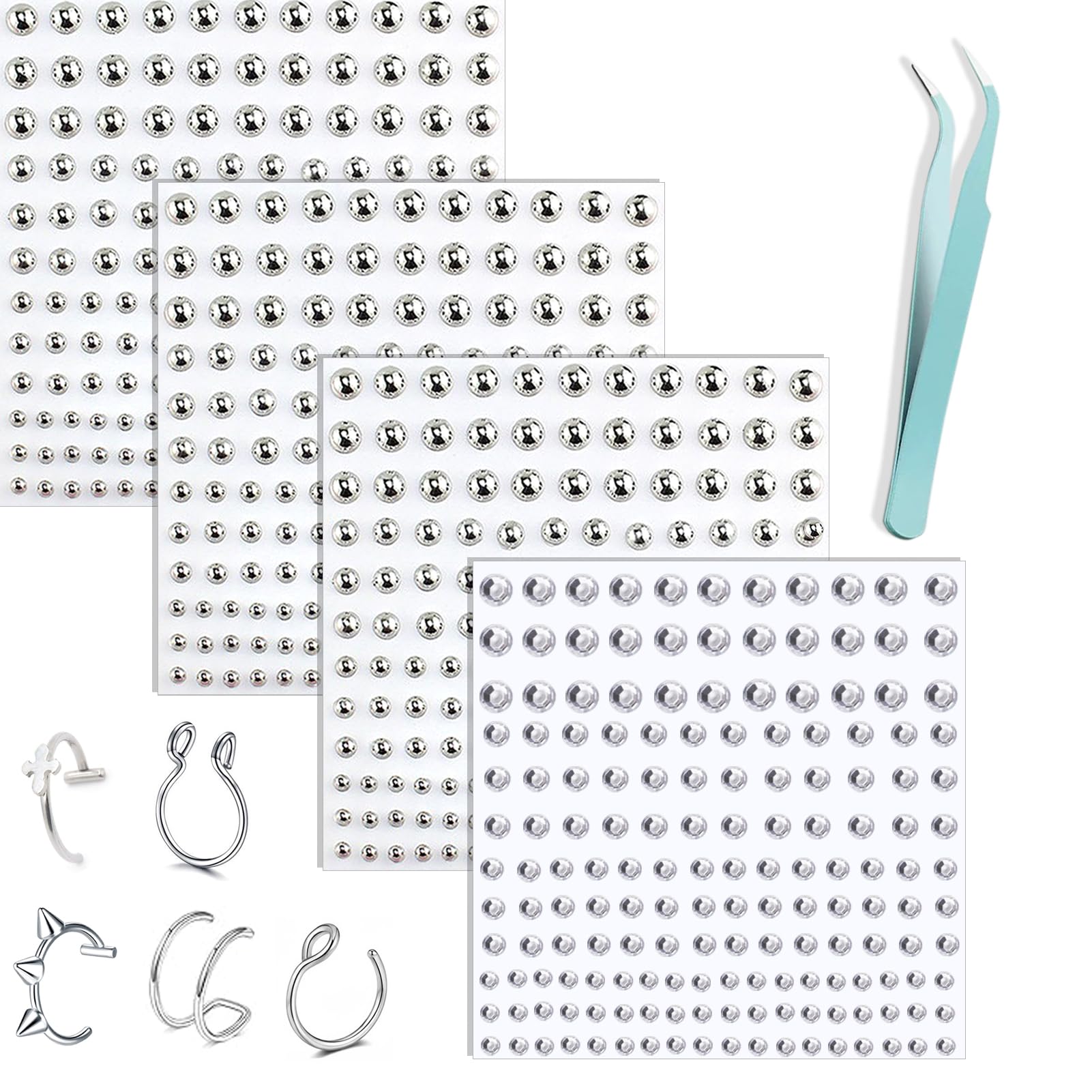 Fake Piercings & Rhinestones - Y2K Face Gems -10