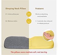 Vista 5 de Almohadas Cervicales para Alivio del Dolor al Dormir, Almohada de Soporte de Cuello de Espuma Viscoelástica y Respaldo de Cuello para Alivio