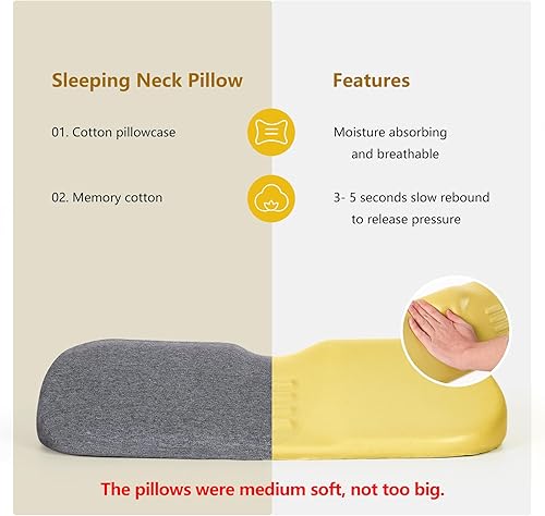 Cervical Neck Pillows for Pain Relief Sleeping, Memory Foam Neck Bolster Support Pillow and Shoulder Relaxer for Stiff Pain Relief, Neck Support Pillow Bed Neck Roll Pillow(Dark Gray)(Dark Gray)