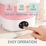 Mini laveuse portable, pliable 20L/5 Lave-linge compact pour dorme, Appartement, RV, Camping, et Voyage, Rose clair