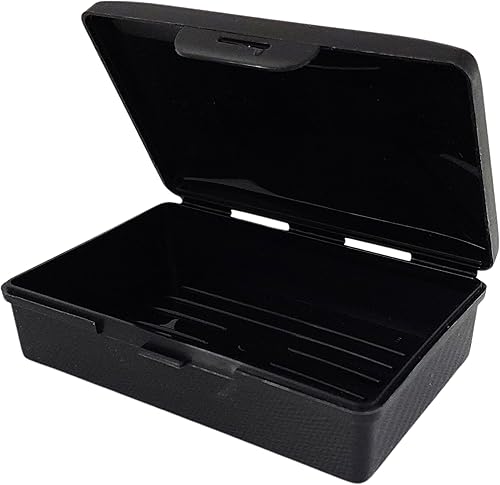 Miniatura 2 de Caja de jabón - Negro - 1 Ct - Hecho en los Estados Unidos - Caja de jabón con tapa con bisagras y pestillo seguro