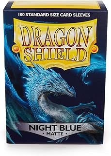 Dragon Shield Standard Size Sleeves – Matte Night Blue 100CT - Card Sleeves are Smooth & Tough - Compatible with Pokemon, Yugioh, & Magic The Gathering Card Sleeves – MTG, TCG, OCG