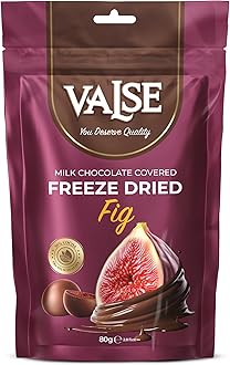 Chocolate Covered Fig, Milk Chocolate Covered Freeze Dried Fig, 2.8 oz Chocolate Covered Fruit, Chocolate Dipped Fig (Mini, Fig)
