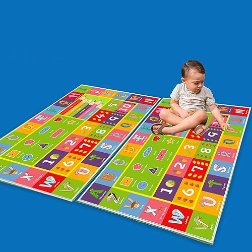 Miniatura 6 de ABC - Alfombra educativa de animales del alfabeto Alfombra interactiva de aprendizaje para niños pequeños y bebés con números y formas, alfombra de