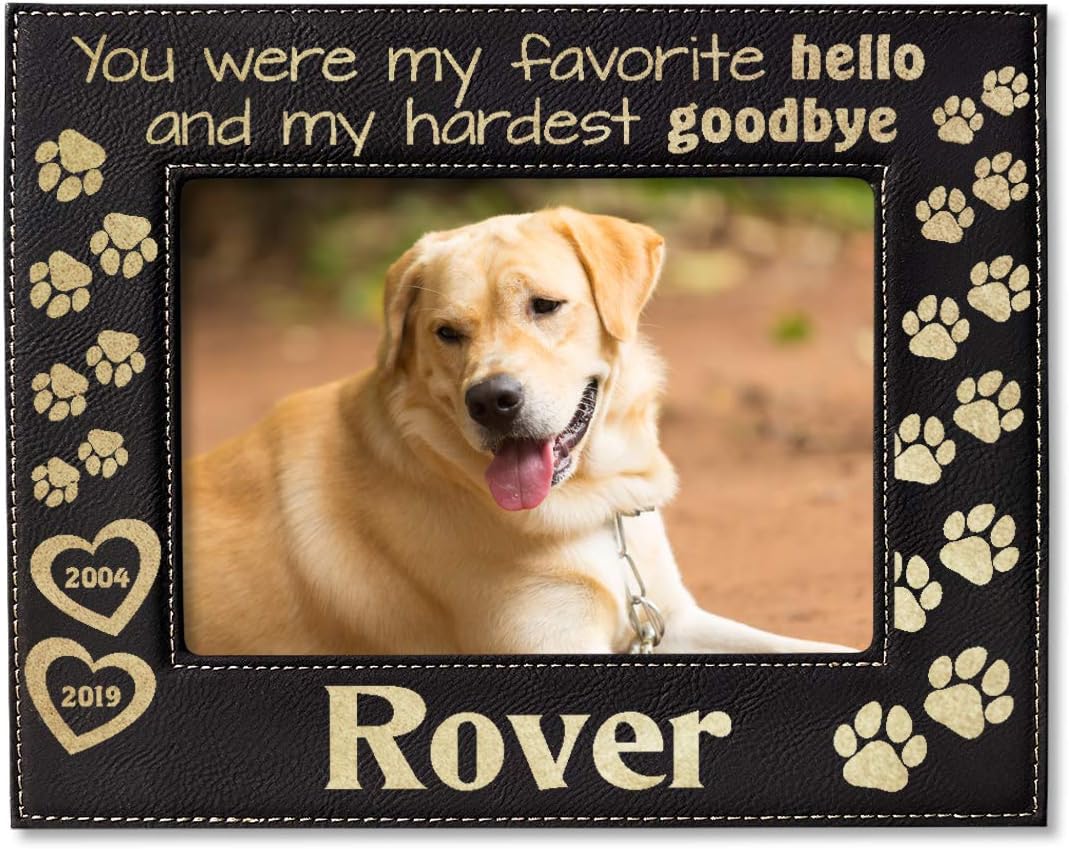 Personalized Pet Frame for Dog Cat In Memory Picture Photo Frame Engraved Pet Loss Memorial