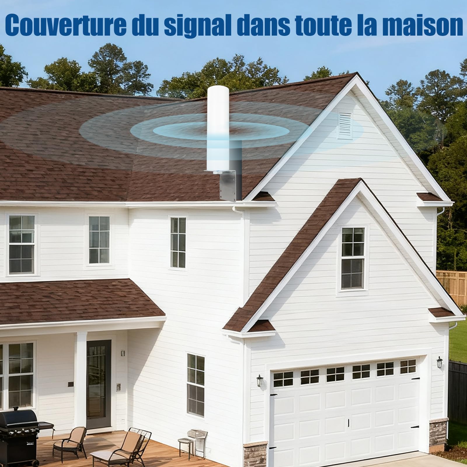 Antenne 4x4 MIMO 4G LTE 5G 600-6000MHz Omnidirectionnelle avec Connecteurs SMA TS9 Câble 3M pour Routeurs CPE Passerelles Points D'Accès Cellulaires - Compatible avec Orange SFR Bouygues Free
