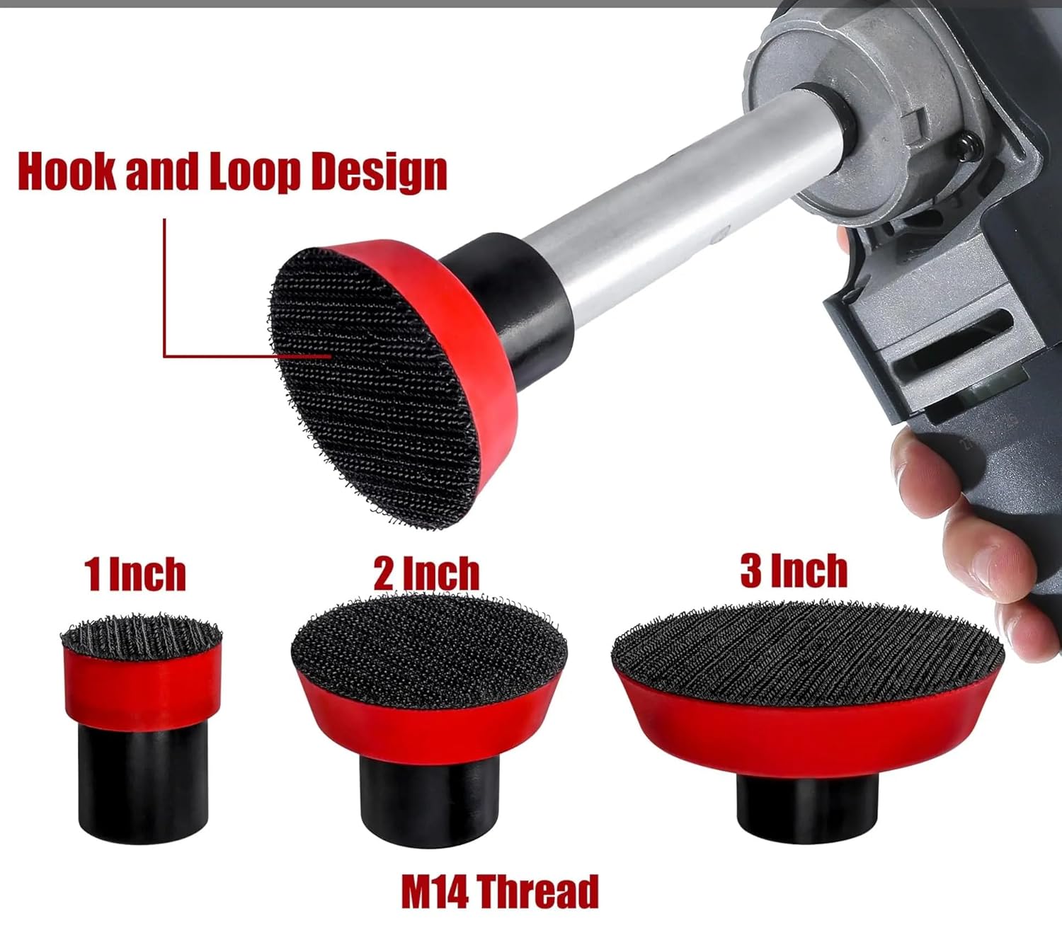 1 2 3 Inch Hook & Loop Sandpaper with Backing Pad Kit Assorted Grits 80-600 Angle Grinder Attachments with 5/8-11 Threads