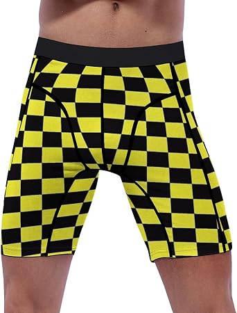 Geometric Pattern Mens Compression Shorts Sport Shorts Athletic Workout Underwear Mens Boxer Briefs