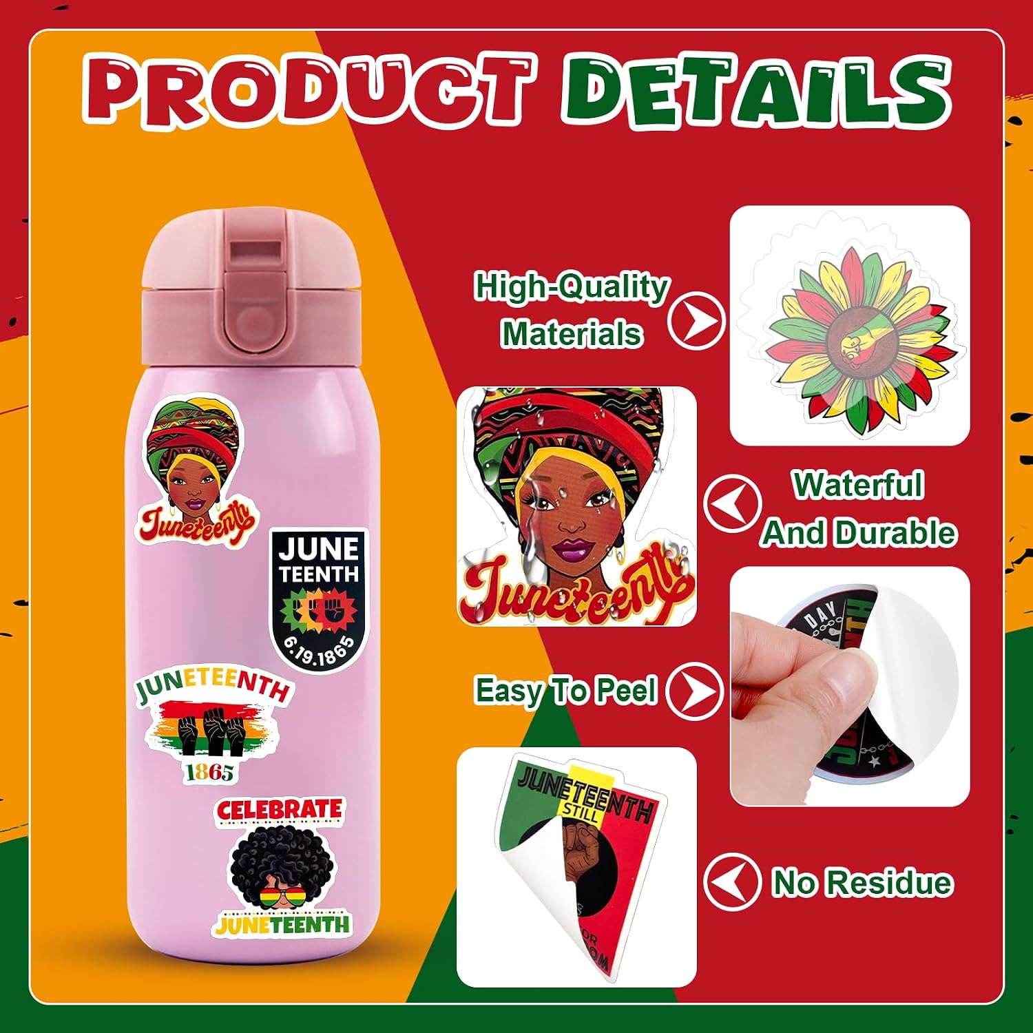 150 Pcs Juneteenth Day Party Favors Include 50 Pins 50 Silicone Bracelet 50 Stickers for Juneteenth Day Women Men African Afro Independence Supplies Goodie Bag Fillers