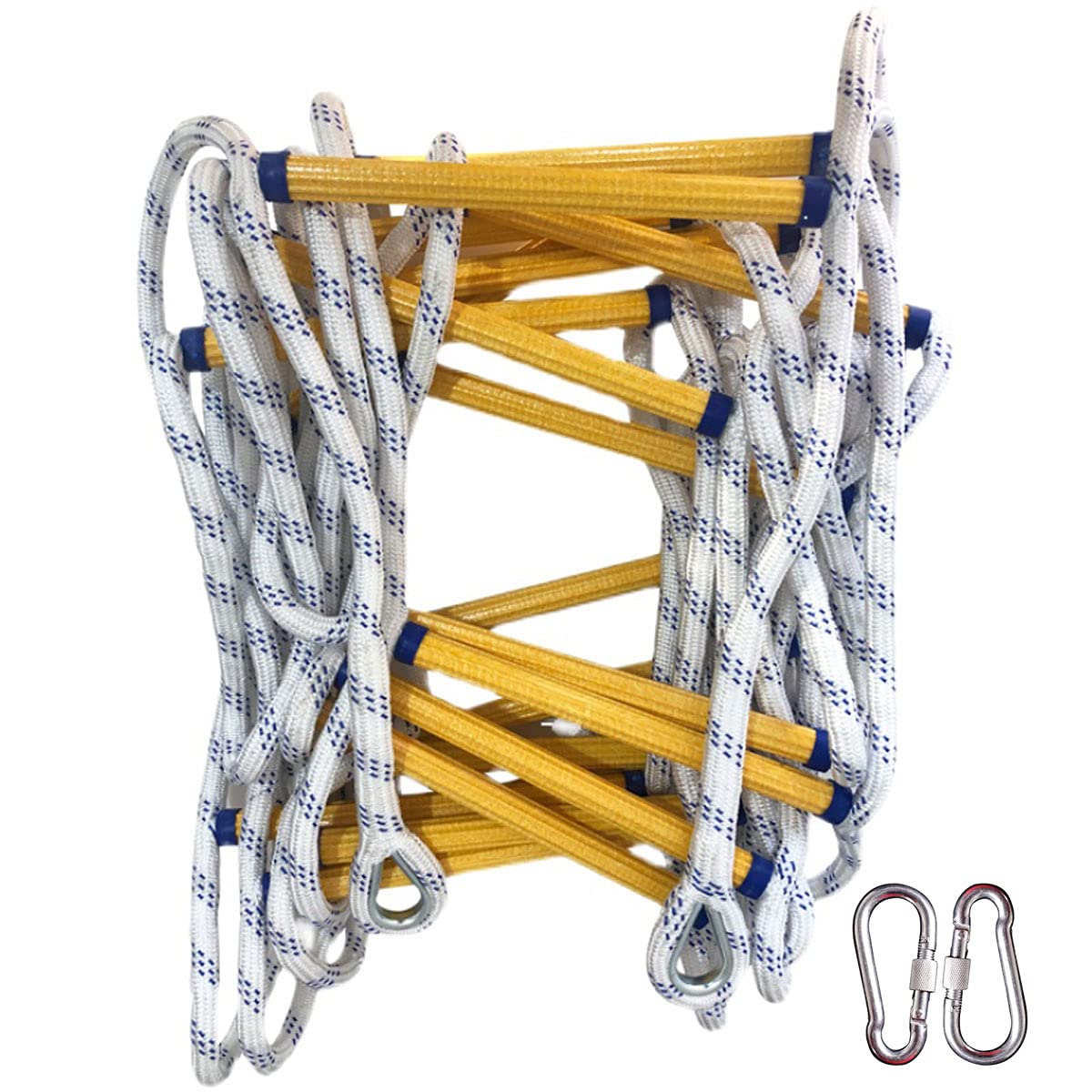 3m 5m 8m 10m 15m 20m 30m Rope ladder Escape Ladder Weight Capacity Up to 420KG For Kids And Adults With Hooks for Fast to Deploy in Fire(Size:25m)